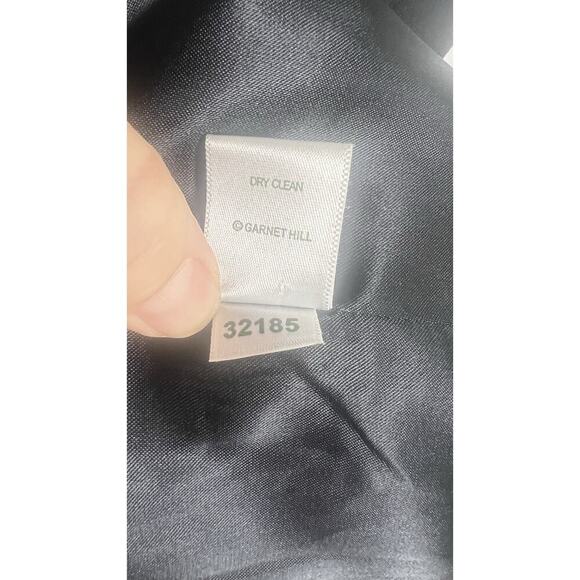 Garnet Hill 100%Silk Relaxed One Button Blazer Womens Size 12 Black Unstructured - Picture 11 of 13